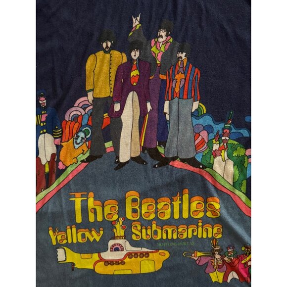 RARE Vintage Y2K The Beatles Yellow Submarine Blue Graphic T-Shirt Collectible - Picture 3 of 9